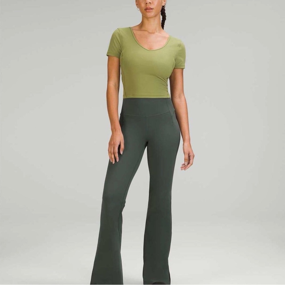 Lululemon Groove High-Rise Split Hem Leggings - Spruce Green
